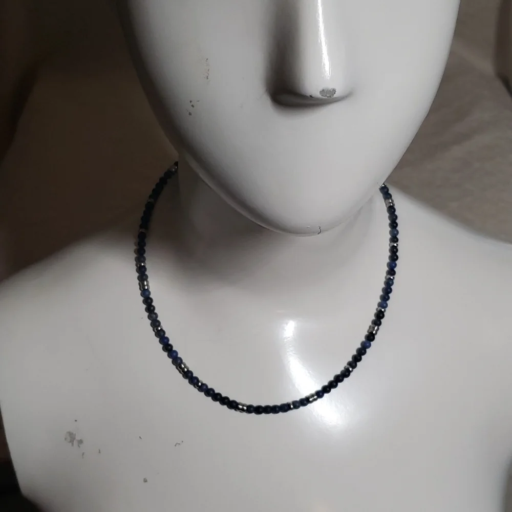 Lapis and Steel necklace (24)